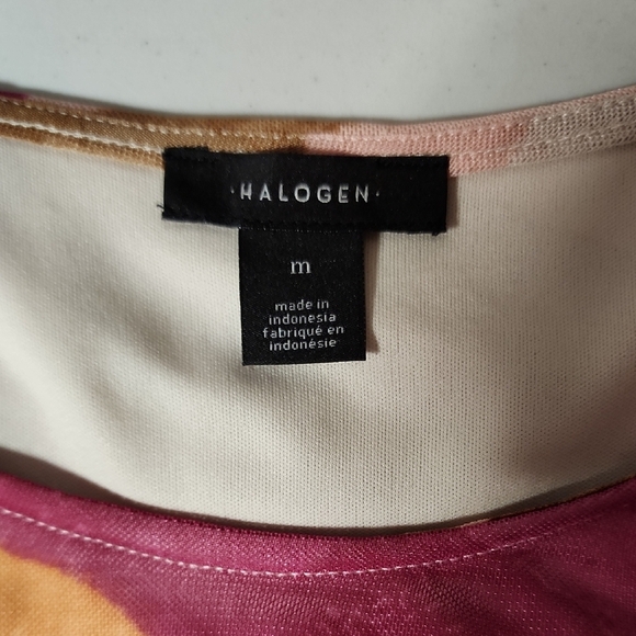 Halogen NWT Pink and Tan Ruched Fitted Tank Top - Picture 2 of 8